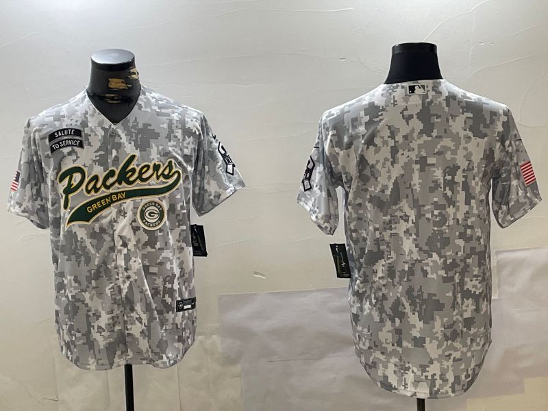 Men Green Bay Packers Blank Nike Arctic Camo 2024 Salute to Service Limited NFL Jersey style 4->green bay packers->NFL Jersey